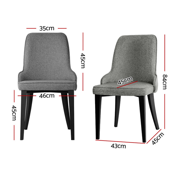 Artiss Dining Chairs Set of 4 Linen Fabric Grey