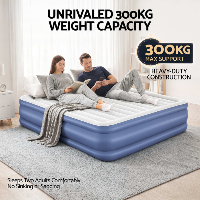Bestway King Air Bed Inflatable Mattress Sleeping Mat Battery Built-in Pump