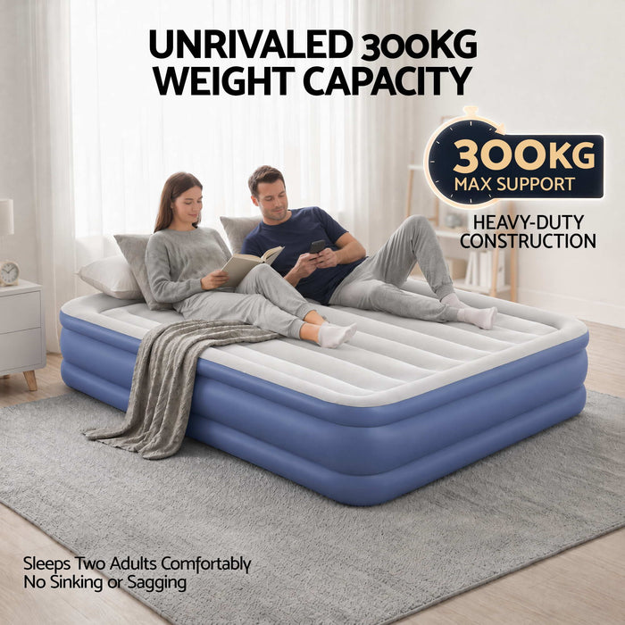 Bestway Queen Air Bed Inflatable Mattress Sleeping Mat Battery Built-in Pump