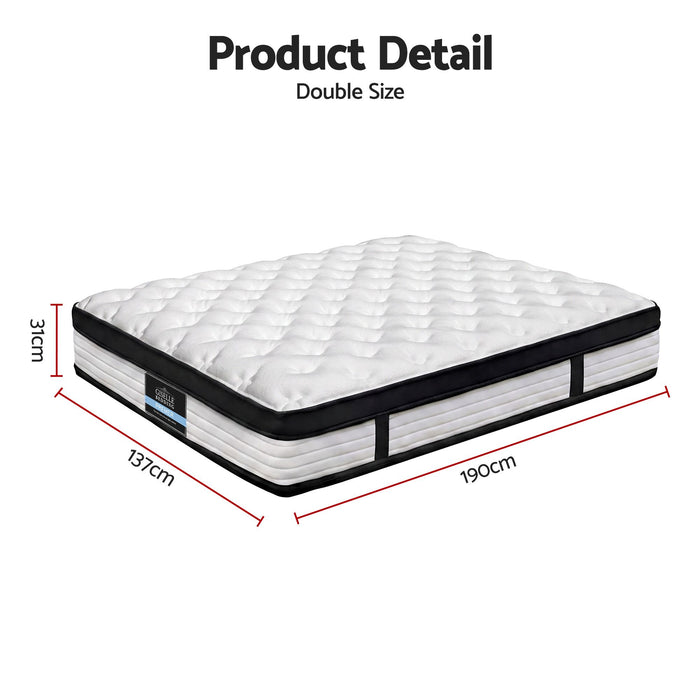 Giselle Bedding Devon Euro Top Pocket Spring Mattress 31cm Thick Double