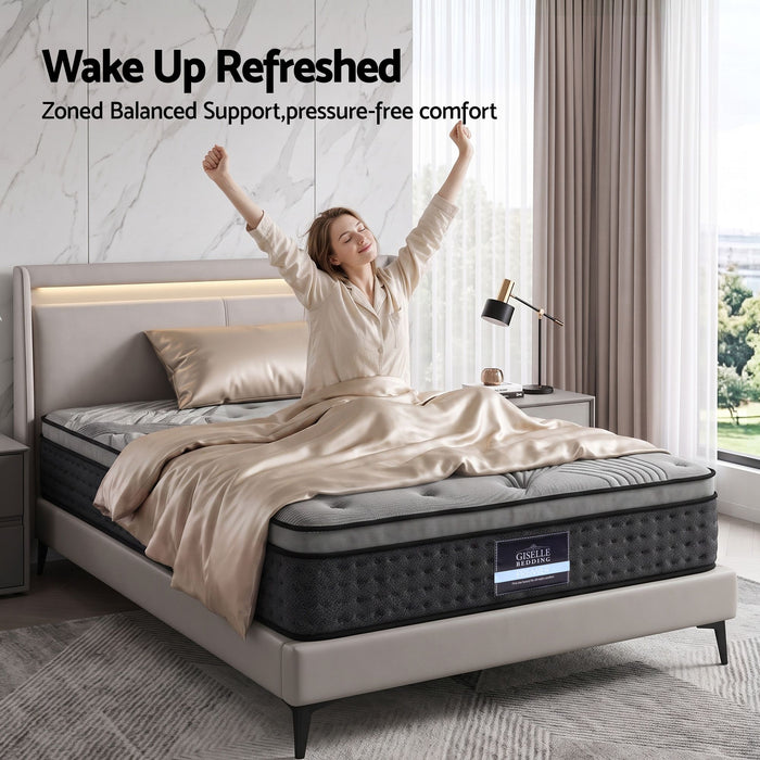Giselle Bedding Alanya Euro Top Pocket Spring Mattress 34cm Thick King Single