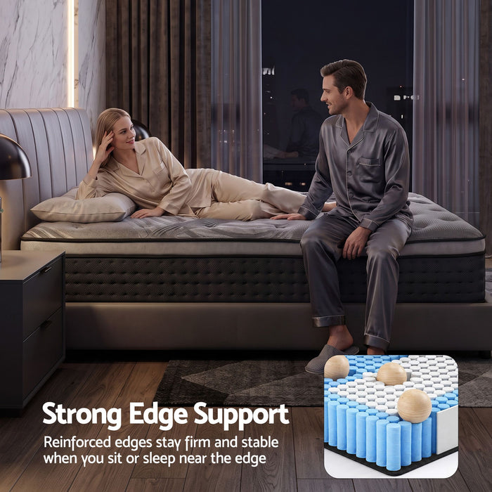 Giselle Bedding Alanya Euro Top Pocket Spring Mattress 34cm Thick King Single