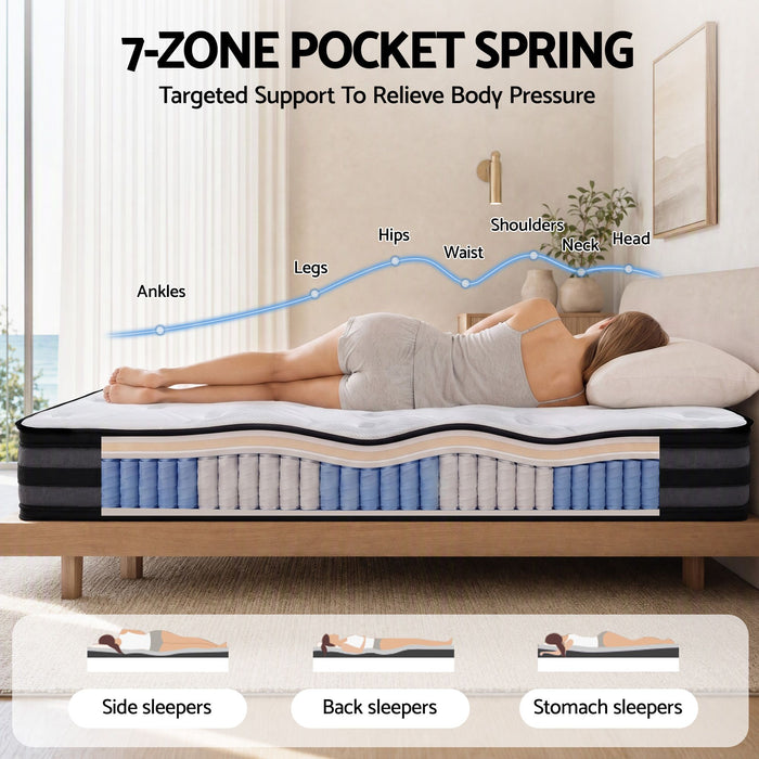 Giselle Bedding Luna Euro Top Cool Gel Pocket Spring Mattress 36cm Thick Single
