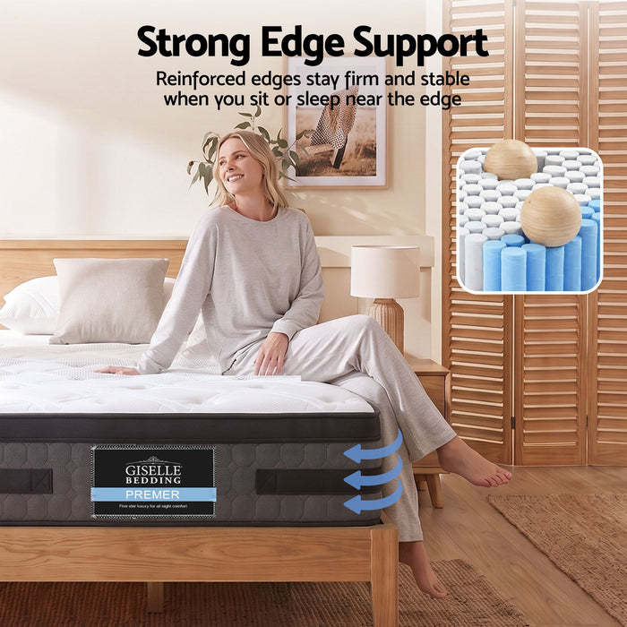 Giselle Bedding Luna Euro Top Cool Gel Pocket Spring Mattress 36cm Thick Single