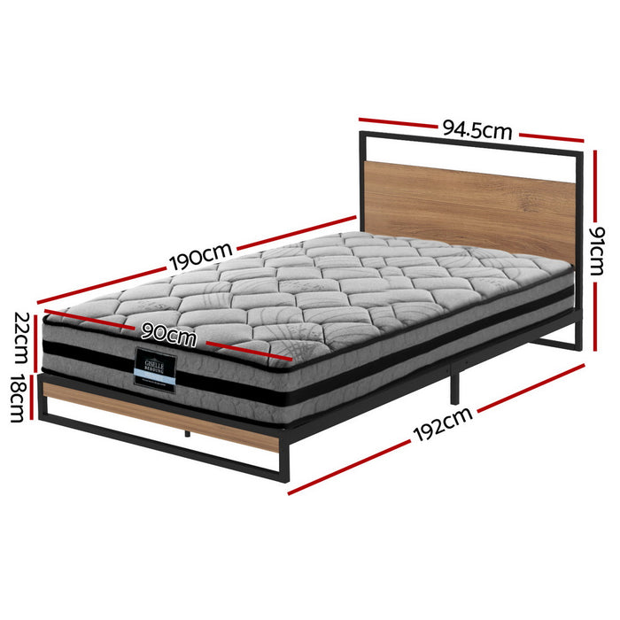 Artiss  Metal Bed Frame Single Size Beds Platform with Mattress