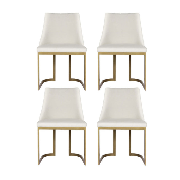 Artiss Dining Chairs Set of 4 Linen Fabric Frame Beige