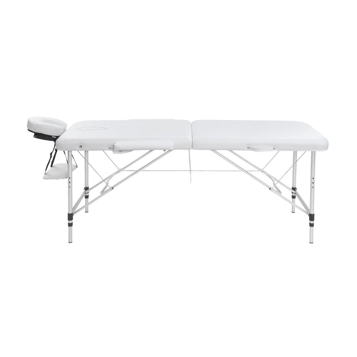 Zenses 75cm Wide Portable Aluminium Massage Table Two Fold Treatment Beauty Therapy White