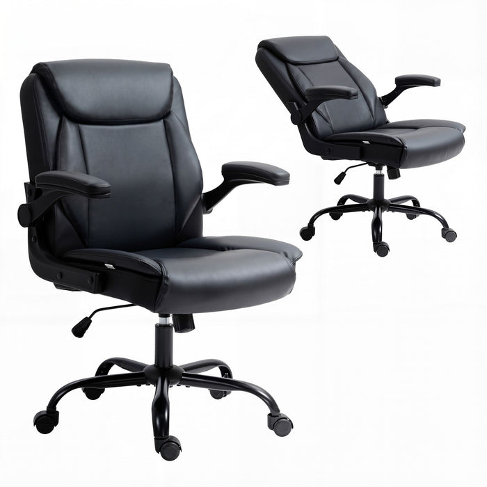 Artiss Office Chair Leather Computer Desk Chairs Executive Gaming Study Black