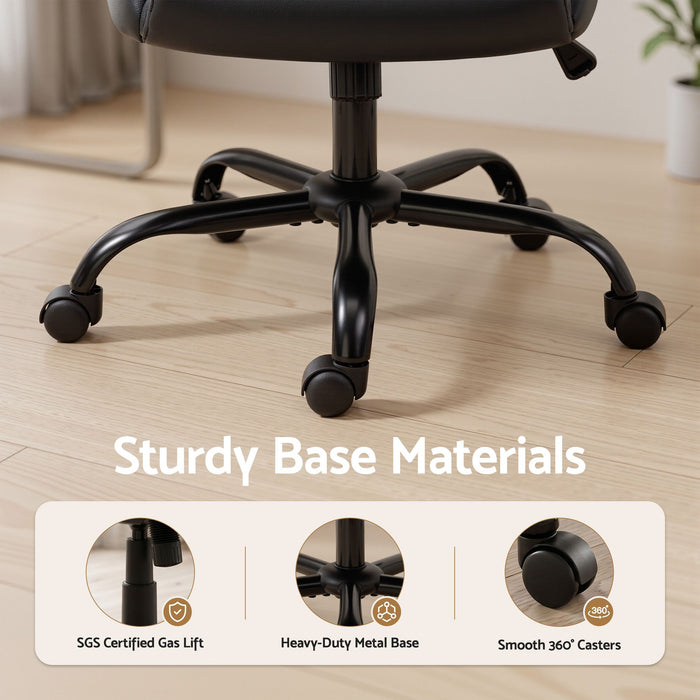 Artiss Office Chair Leather Computer Desk Chairs Executive Gaming Study Black