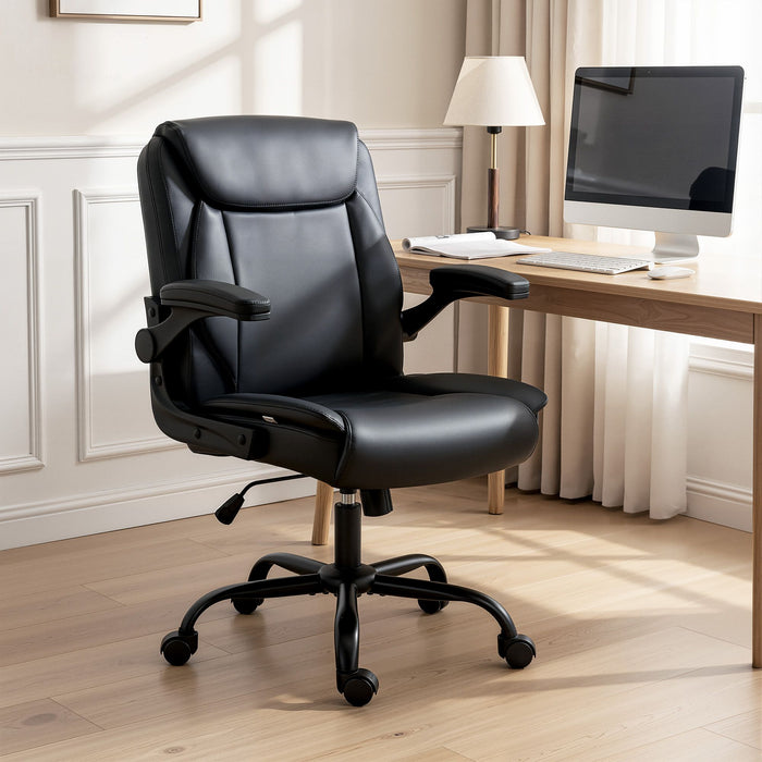 Artiss Office Chair Leather Computer Desk Chairs Executive Gaming Study Black