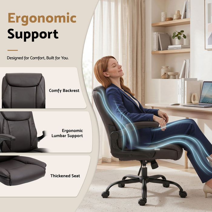 Artiss Office Chair Gaming Computer Executive Chairs Leather Tilt Swivel Brown