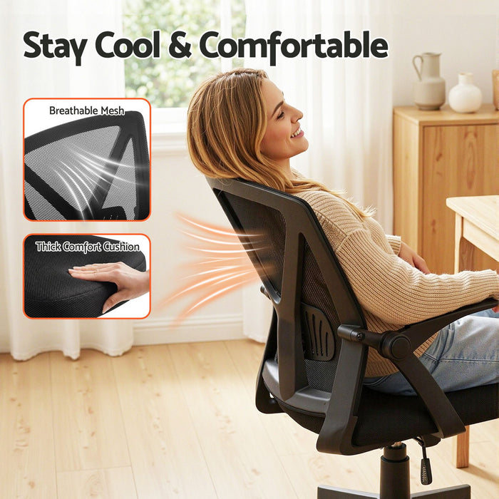 Artiss Gaming Office Chair Mesh Computer Chairs Swivel Executive Mid Back Black