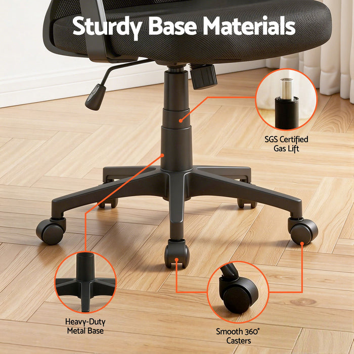 Artiss Gaming Office Chair Mesh Computer Chairs Swivel Executive Mid Back Black