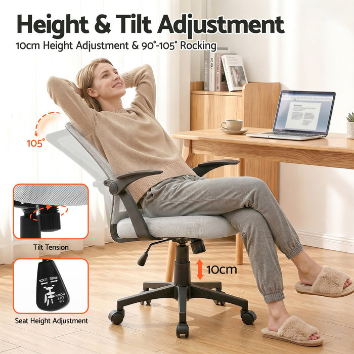 Artiss Office Chair Gaming Executive Computer Chairs Study Mesh Seat Tilt Grey
