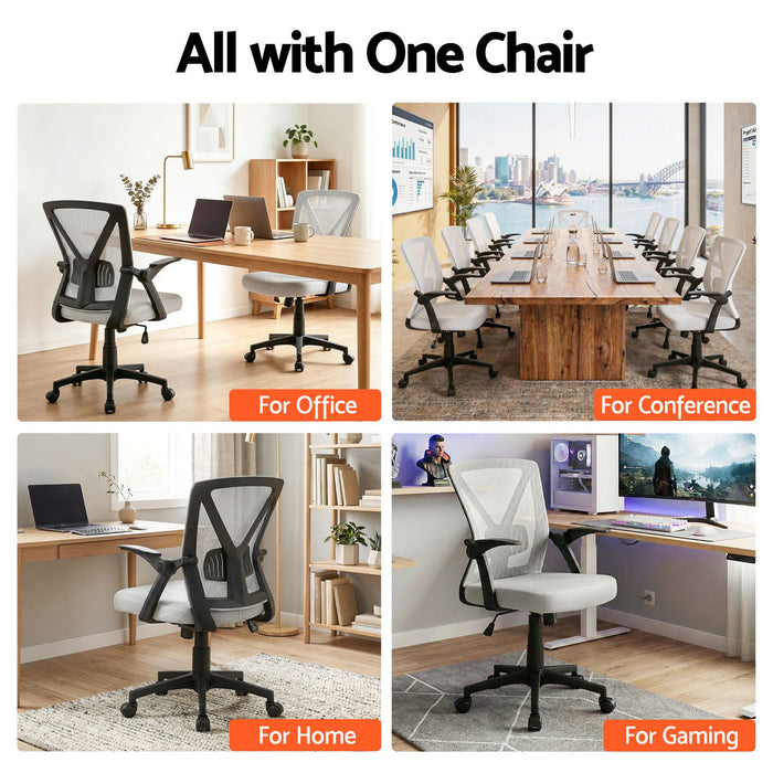 Artiss Office Chair Gaming Executive Computer Chairs Study Mesh Seat Tilt Grey