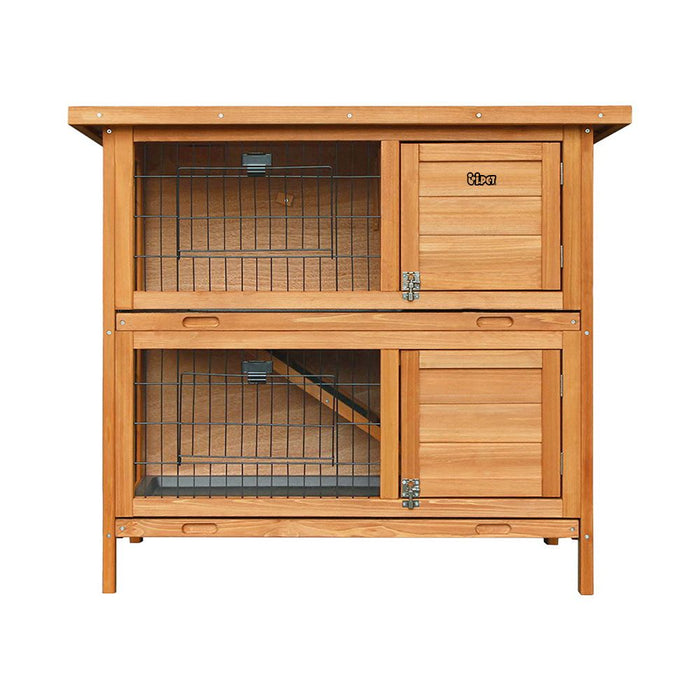 i.Pet Rabbit Hutch Wooden Pet Hutch 82cm x 91.5cm x 45cm