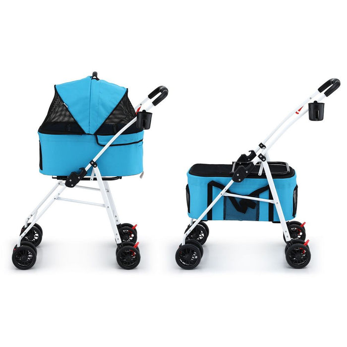 i.Pet Pet Stroller Dog Pram Large Cat Carrier Travel Pushchair Foldable 4 Wheels
