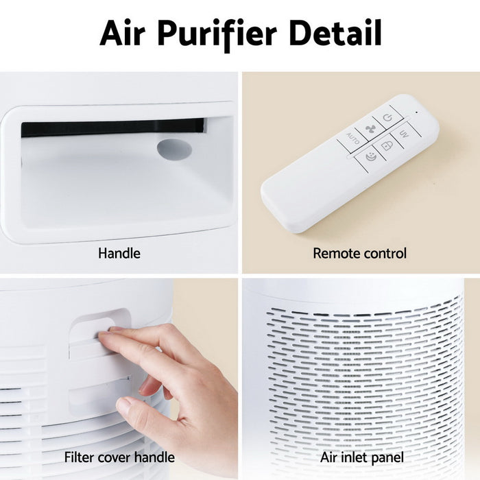 Devanti Air Purifier 4-Layer HEPA Filter White