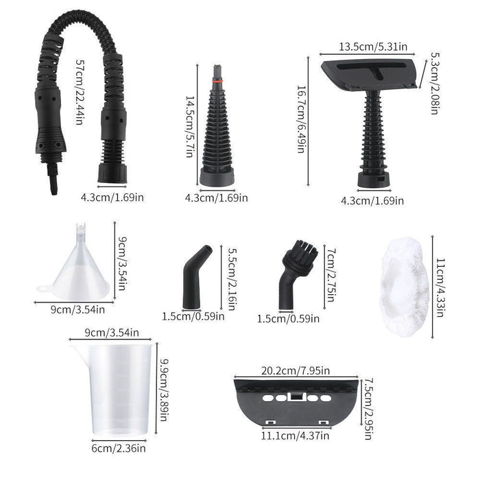 multifunctional steam cleaner, high-pressure steam cleaner, home cleaning Australia, air conditioner cleaner, kitchen range hood cleaner, chemical-free cleaning, steam sanitizer - White - Size A12-piece set
