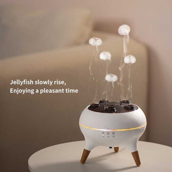 Jellyfish Aroma Diffuser Sound Pickup Diffuser Gradient Lighting Diffuser - White - Size 01