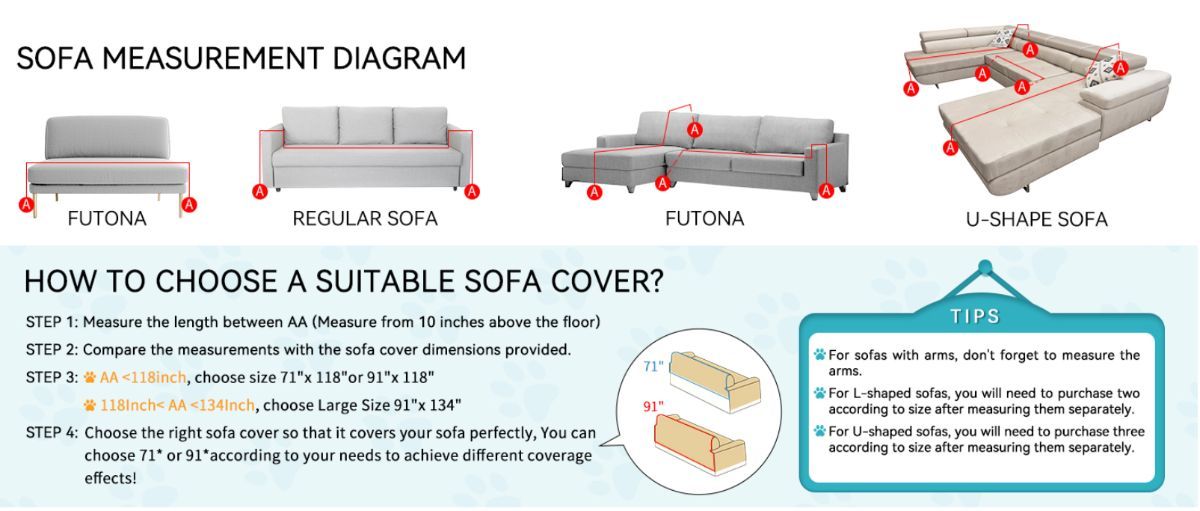 71" x 118" Couch Protector from Cat Claws, Waterproof Couch Cover Anti Slip,Couch Cover 3 Cushion Sofa Washable,Anti-Scratch Pet Sofa Cover Heavy Duty - Beige