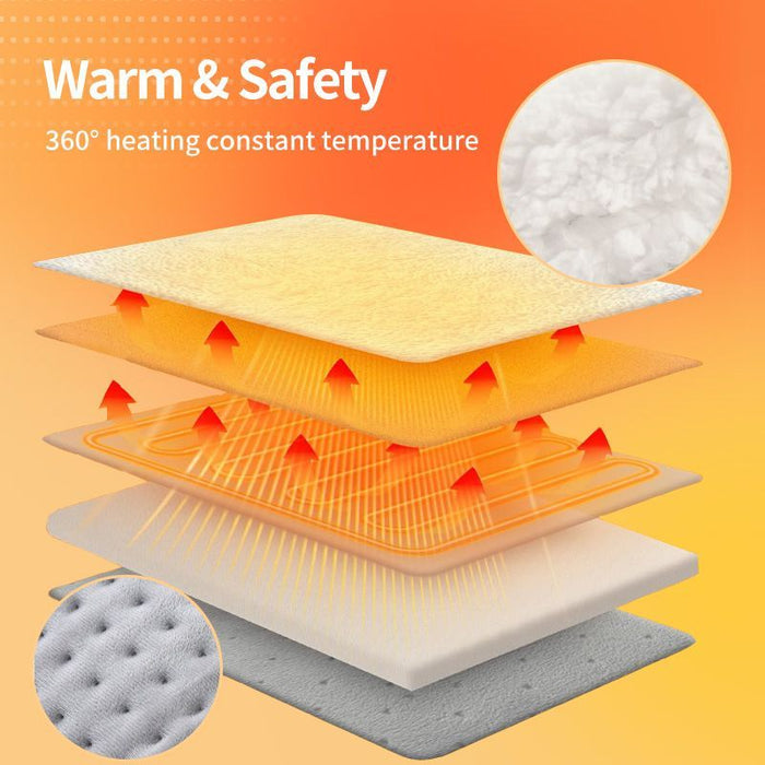 Electric Heated Foot Warmer - Heating Foot Warmer for Men & Women, Feet Warmer with 6 Temperature Setting 4 Timer Setting, Auto Shut Off Washable Inner Lining, Fast Heat Use for Winter Gifts