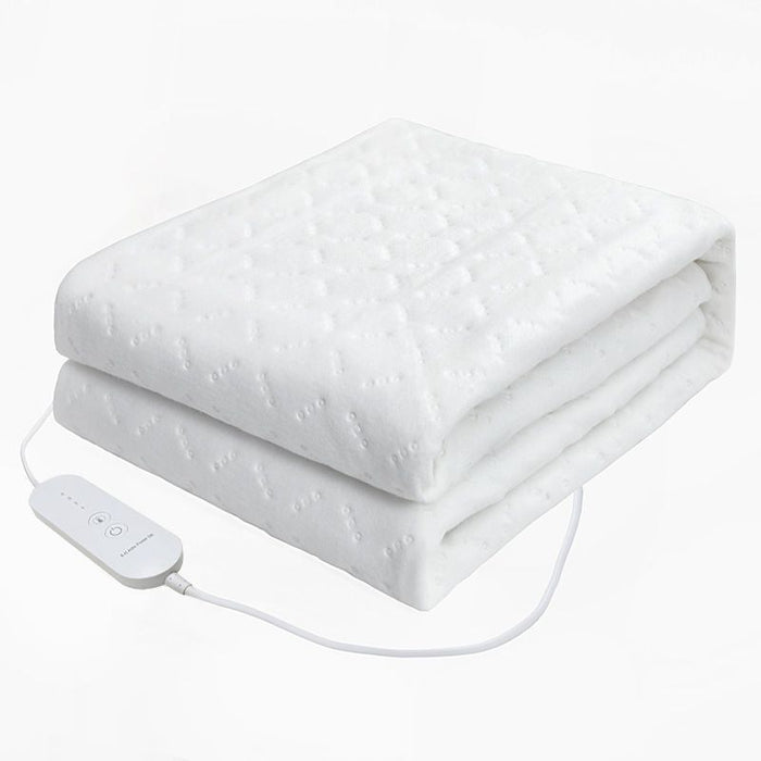 Heated Blanket Electric Throw,4 Heat Settings & 8H Auto Shut-Off Double Helix Fast Heating Electric Blanket,Skin-Friendly Cotton & Non-Slip Design Heated Throw with Overheat Protection - White - Size 55.1*62.9"