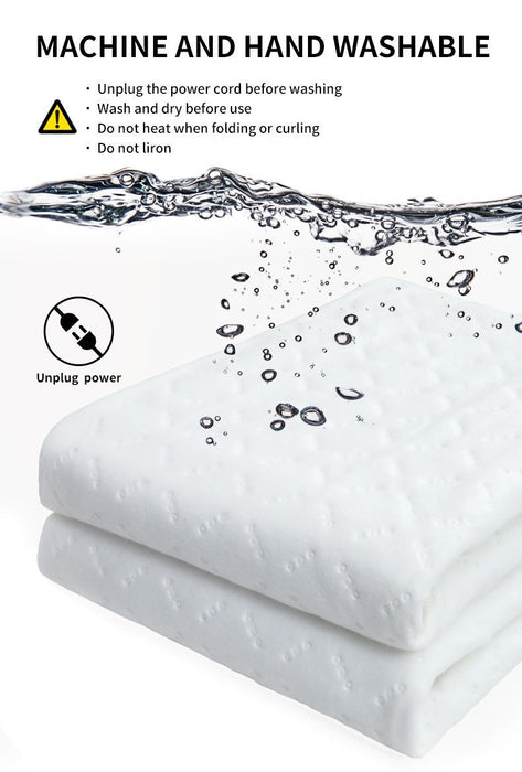 Heated Blanket Electric Throw,4 Heat Settings & 8H Auto Shut-Off Double Helix Fast Heating Electric Blanket,Skin-Friendly Cotton & Non-Slip Design Heated Throw with Overheat Protection - White - Size 55.1*62.9"
