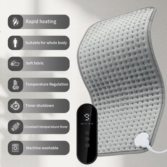 Heated Pad Zero-Gravity Pad Temperature Control Timer Winter Warmth Suitable for both humans and pets - Gray - Size 30cm*60cm