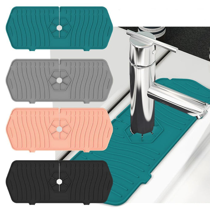 Faucet Mat for Kitchen Counter- Splash Guard, Bathroom Counter Pad, Silicone material, Grey