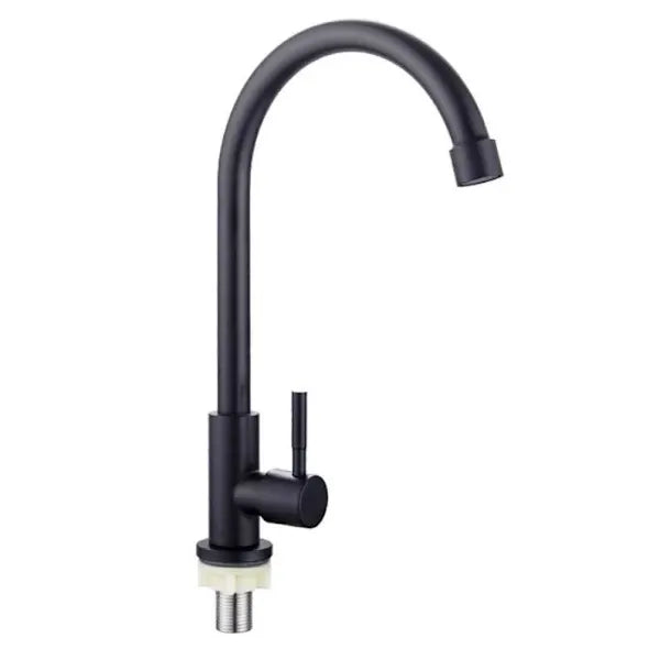 Kitchen Faucet Single Hole Bathroom Water Faucet Swivel Cold Water Faucet, durable and practical material, 360 Degree Rotation, Black Finish