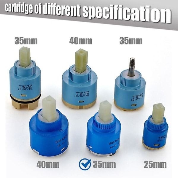 Sedal 35 mm Ceramic Tap Insert for replacing single-lever mixers, ceramic cartridge, pressure-boosted flow, daily sink use