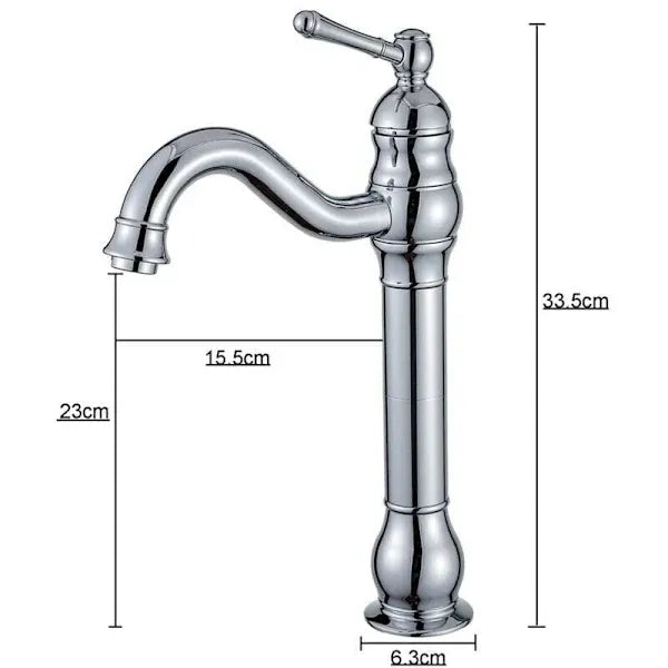 Retro Basin Faucet Swivel 360 Degree Rotation Single Handle Bathroom Mixer High Spout Cold and Hot Water Available, brass material, Chrome Finish