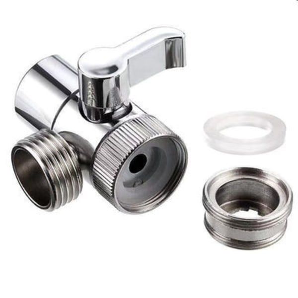 Faucet Adapter Kitchen Faucet Diverter Valve Faucet Connection for Bathroom Faucet Shower, brass material, M22/M24 Thread Compatibility, Chrome Finish