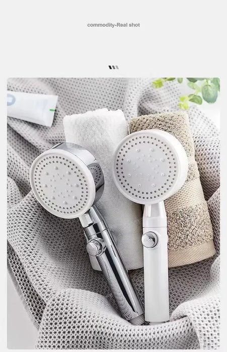 High Pressure Water-Saving Hand Shower Head, 5 Spray Types, Handheld Bathroom Shower Head, Easy-Clean Nozzle, Chrome Finish