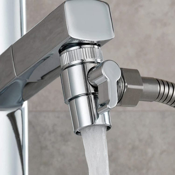 Faucet Adapter with Distributor- 3-Way Switch with M22/M24 Thread/G1/2" Threads for Kitchen Faucet & Hand Shower, solid brass material, Chrome Finish
