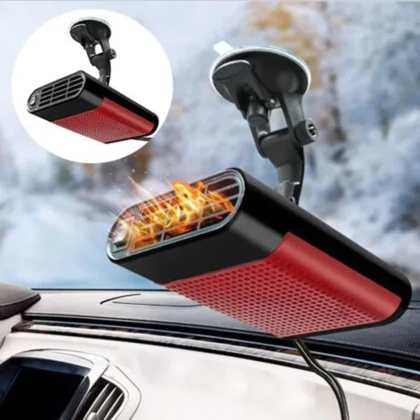 Car defroster windshield demister 12V car heater 360 degree rotatable 150W portable car fan with suction cup mount, Plastic material, Black Color