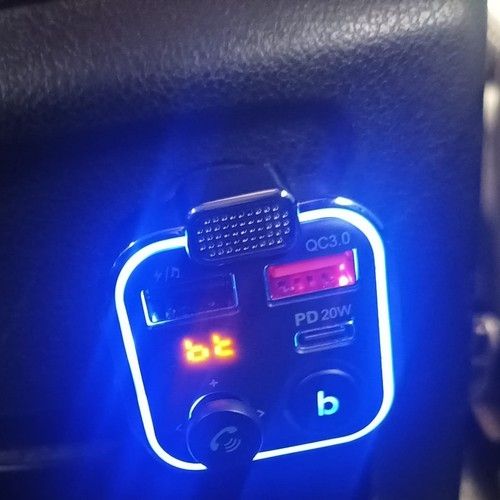 Bluetooth FM Transmitter & Charger 20w - For the car - Car charger, Aluminum + Plastic material, wireless audio upgrade