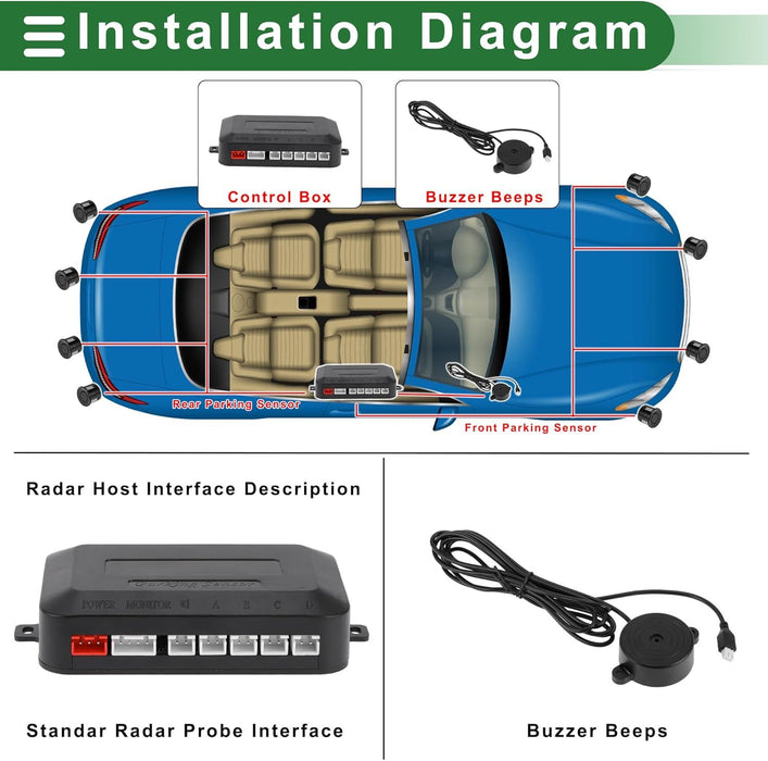 Car reversing sensor, auto parking system reversing radar, automotive replacement use, vehicle maintenance accessory