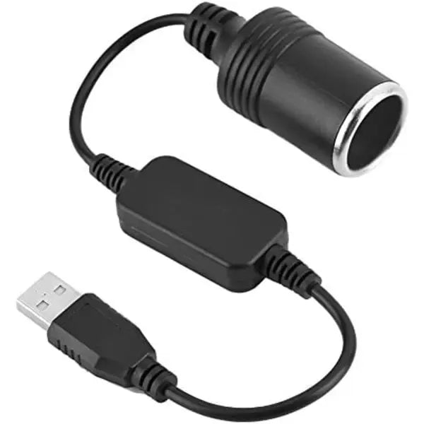 1.2m USB A male to 12V female cigarette lighter socket converter, automotive replacement use, vehicle maintenance accessory