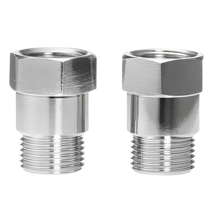 2 pcs O2 Sensor Spacer Thread Universal M18 X 1.5 Car Engine Light Oxygen Sensor Extension Adapter for Vehicle, Metal material