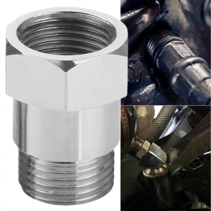 2 pcs O2 Sensor Spacer Thread Universal M18 X 1.5 Car Engine Light Oxygen Sensor Extension Adapter for Vehicle, Metal material