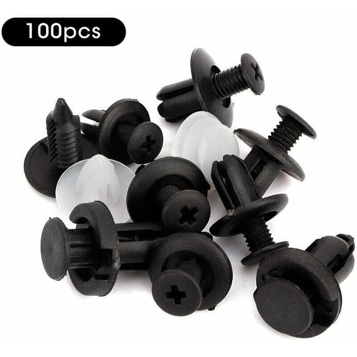 100 pcs Universal Door Trim Clip, Plastic Car Push Rivet Kit Door Card Panel Trim Clips Bumper Fastener Retainer