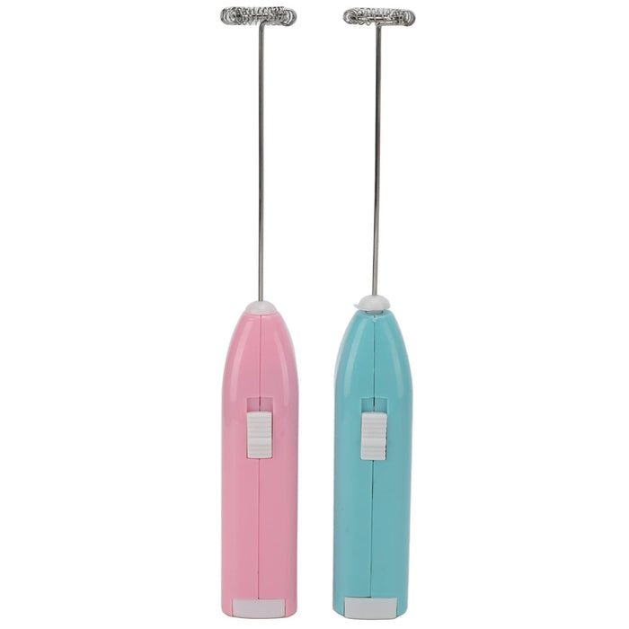 White electric milk frother, handheld coffee stirrer, portable milk frother, suitable for lattes, cappuccinos, and home use as a whipping iron/whip.