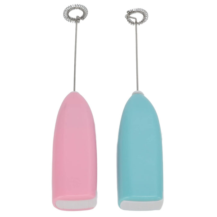 White electric milk frother, handheld coffee stirrer, portable milk frother, suitable for lattes, cappuccinos, and home use as a whipping iron/whip.