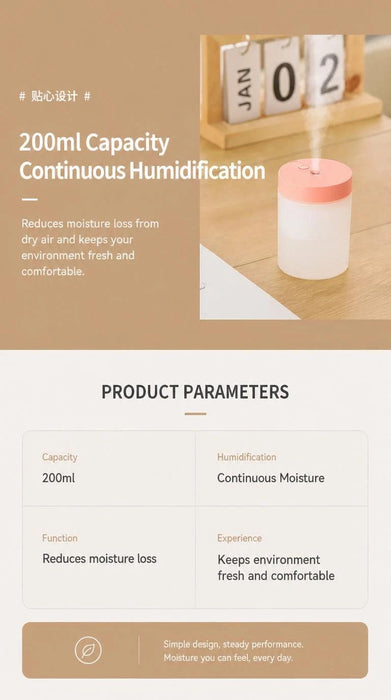 2 Pack USB Humidifier Pink, Festive Gift Pair