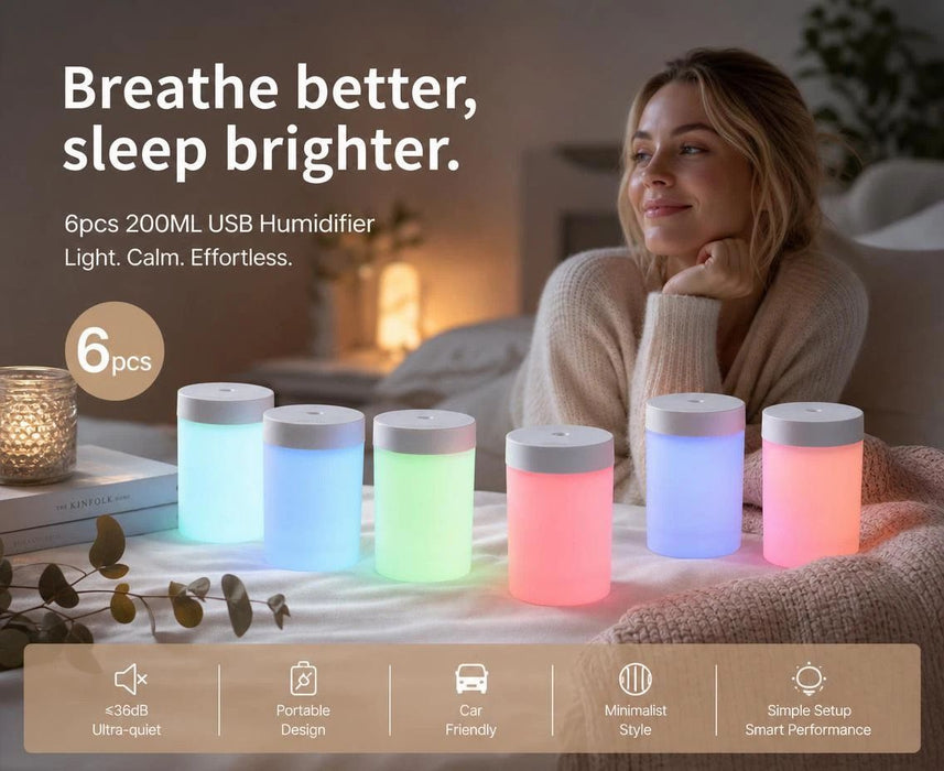 6 Pack USB Humidifier White, Wholesale Xmas Pack