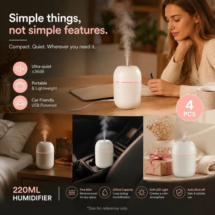 4 Pack Water Drop Humidifier Glacier White, Decor Gift Pack