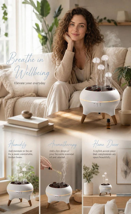 Rhythm Responsive Jellyfish Aroma Humidifier, Multi-Color Mood Light, Ideal Holiday Present