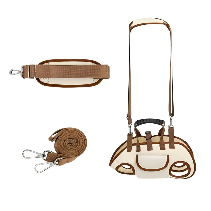 Oxford Fabric Pet Three-in-One Travel System: Horizontal Back Design Protects Spine, Four-Leg Separation, Three Uses in One: Kennel, Backpack, and Leash/Size S [recommended weight 4-8 kg]